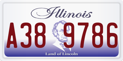 IL license plate A389786