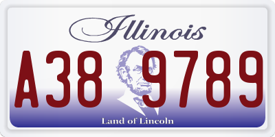IL license plate A389789