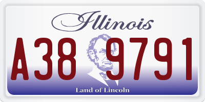 IL license plate A389791