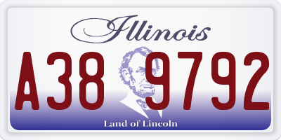 IL license plate A389792