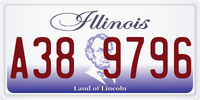 IL license plate A389796