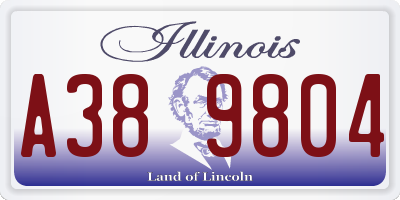 IL license plate A389804