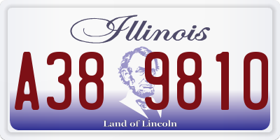IL license plate A389810