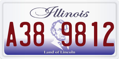 IL license plate A389812