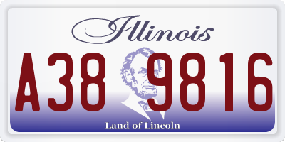 IL license plate A389816