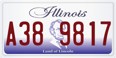 IL license plate A389817