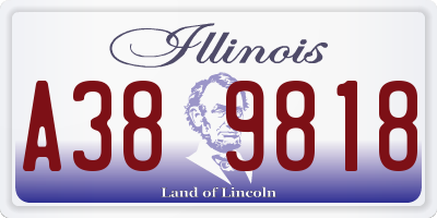 IL license plate A389818