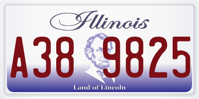 IL license plate A389825