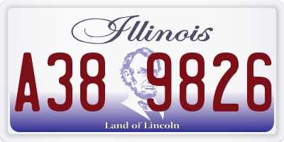 IL license plate A389826