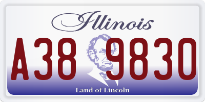 IL license plate A389830