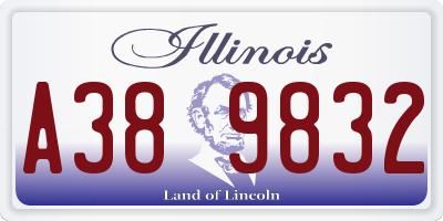 IL license plate A389832