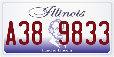 IL license plate A389833