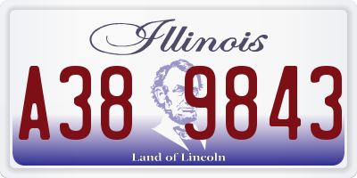 IL license plate A389843