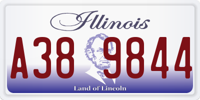 IL license plate A389844