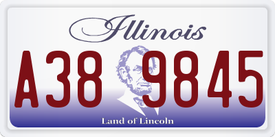 IL license plate A389845