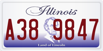 IL license plate A389847