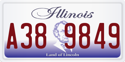 IL license plate A389849