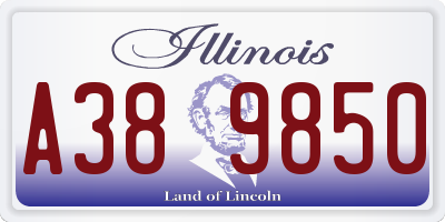 IL license plate A389850