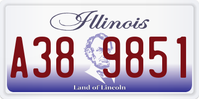IL license plate A389851