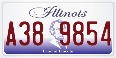 IL license plate A389854