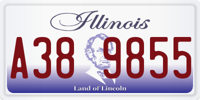 IL license plate A389855