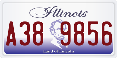 IL license plate A389856