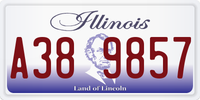 IL license plate A389857