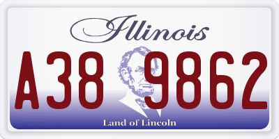 IL license plate A389862