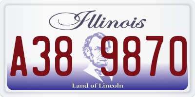 IL license plate A389870