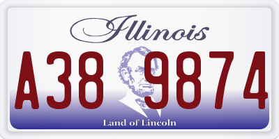 IL license plate A389874