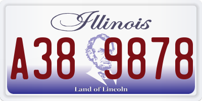 IL license plate A389878