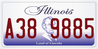 IL license plate A389885