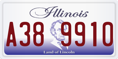 IL license plate A389910