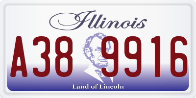 IL license plate A389916