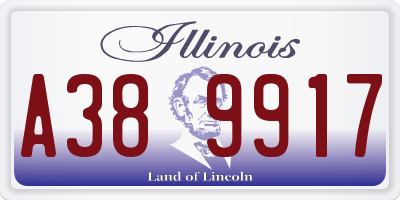 IL license plate A389917