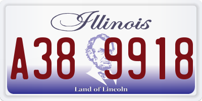 IL license plate A389918