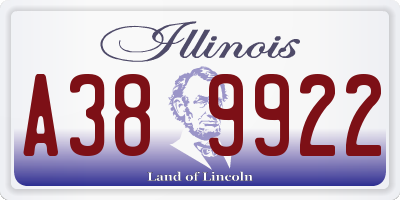 IL license plate A389922