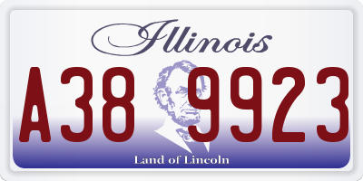 IL license plate A389923