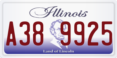 IL license plate A389925