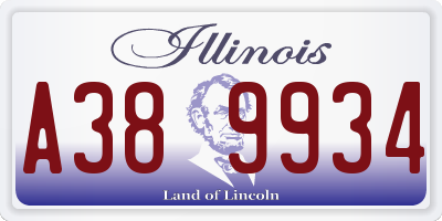 IL license plate A389934