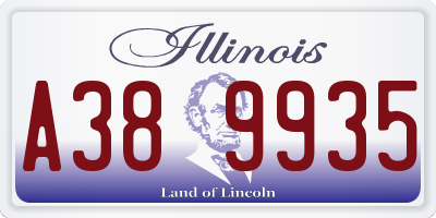IL license plate A389935