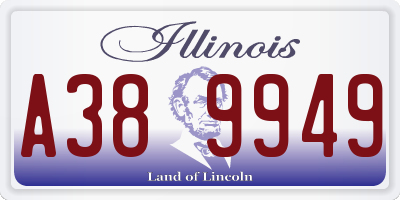 IL license plate A389949