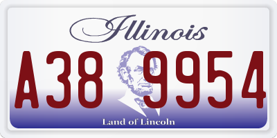 IL license plate A389954