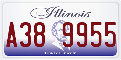 IL license plate A389955
