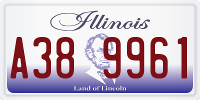 IL license plate A389961