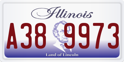 IL license plate A389973