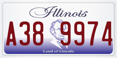 IL license plate A389974