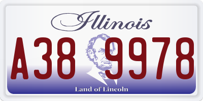 IL license plate A389978
