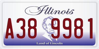 IL license plate A389981