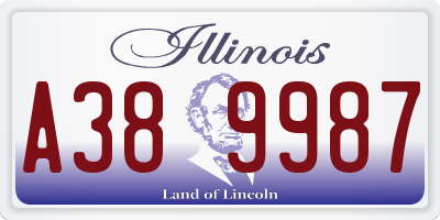 IL license plate A389987